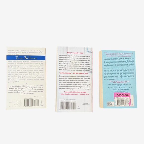 3-Paperback Book Bundle: Nicholas Sparks, B.A. Paris & Janet Dailey - Picture 2 of 2